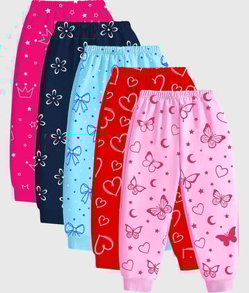 Kuchipoo Pack of 5 Girls Cotton Blend Trackpants ( Colors )