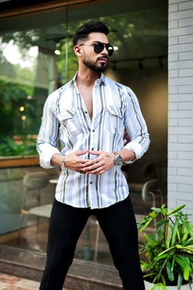 Black-Sky Linning Double Pocket Shirt