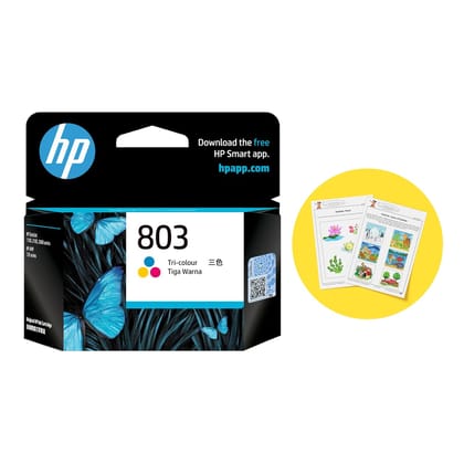 HP 803 Tri-Color Original Ink Cartridge,Tri-Color (CMY)- F6V20A
