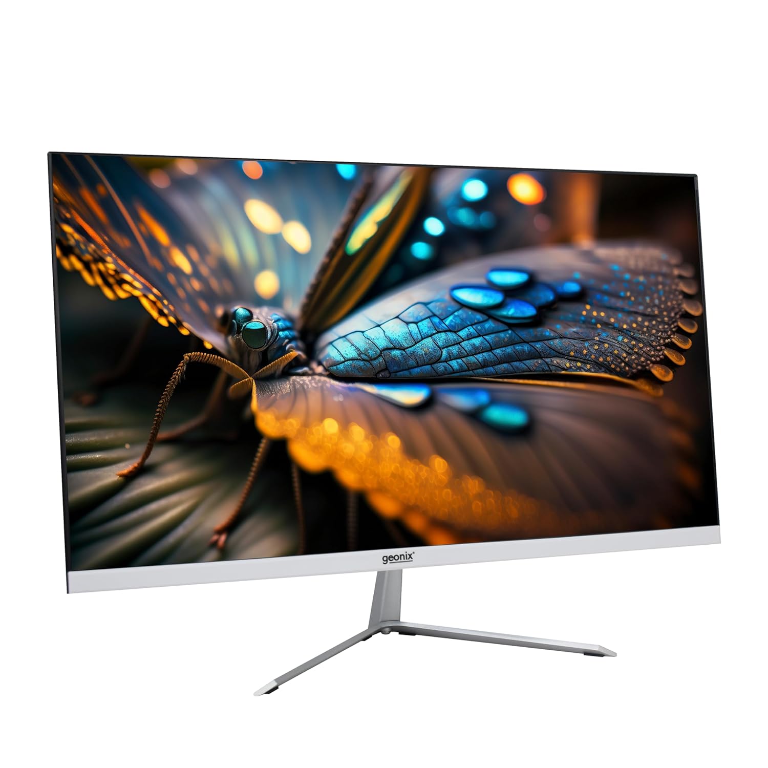 Geonix GXTF-WVHDF22 22Inch PC Monitor, FHD IPS 1920x1080P Monitor HDMI VGA Port, Low Blue Light Desktop, 3 Years Warranty- White