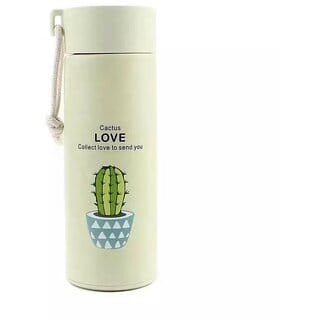 (Pack of 1) Tribbo Fruit Juice Milk Glass Bottle Wide Mouth Insulated Inner Glass Plastic bottle 400ml Bottle (Pack of 1) - Assorted Color