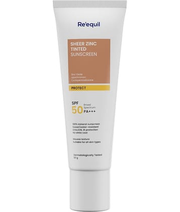 Re'equil Sheer Zinc Tinted Mineral Sunscreen SPF 50 PA+++ 50gm ( Pack of 1 )