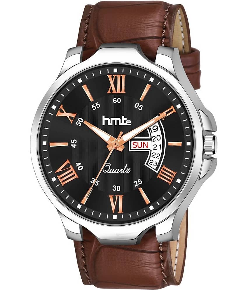 HMTe - Brown Leather Analog Men's Watch