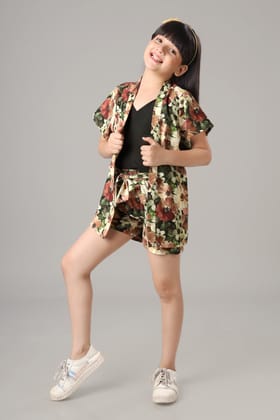 Limerence Floral 3 Piece Co-ord Set For Girls-5 Year / Sangria Red / KSG01-DPMC006-1-NILL-NILL-NILL-NILL-THG03-FS03-NILL-NILL-NILL-NILL-NILL||KBT08-DPMC006-0.75-NILL-NILL-EL03-7 INCH-THG03-NILL-N