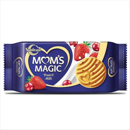 Sunfeast Mom's Magic Fruit and Milk Cookies, 49g | Cranberry and Strawberry | Milk Biscuits | Mom's Favourite Baked Cookies