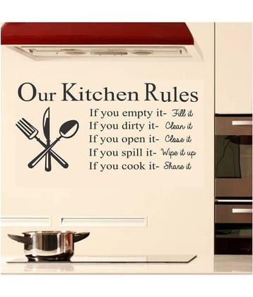 Asmi Collection Kitchen Rules Wall Sticker ( 30 x 60 cms )