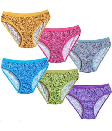 DOOZIE LOVEPLUS Pack of 6 Cotton Bikini For Women ( Multi Color )