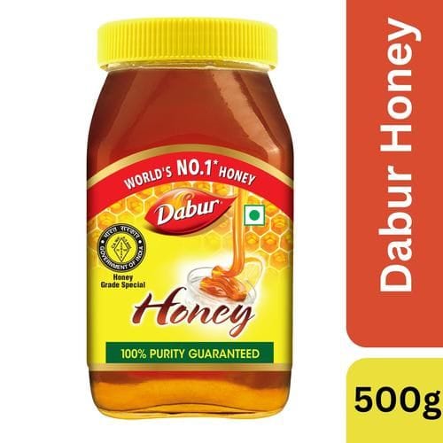 Dabur 100% Pure Honey, Worlds No.1 Honey Brand With No Sugar Adulteration, 500 G