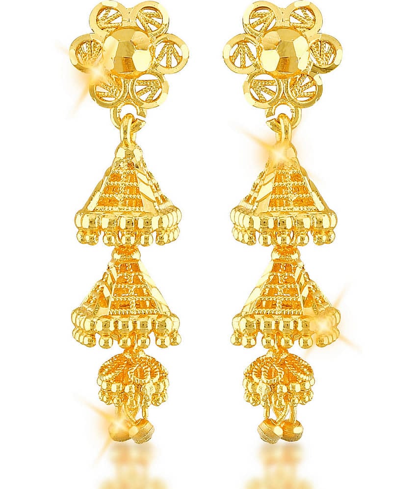 Vighnaharta Traditional Wedding waer Jhumki Earring Alloy Gold  Plated Jhumka for Women and Girls