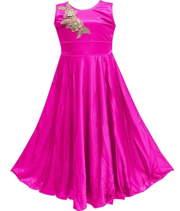 9stiches Lycra Dress For Girls ( Pack of 1 , Pink )