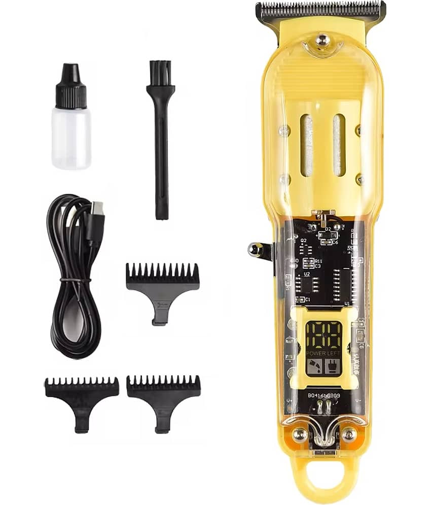 PSK Transparant C Type Yellow Cordless Beard Trimmer With 90 minutes Runtime