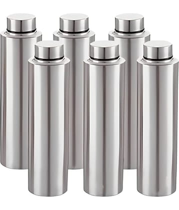 Visaxmi Steel Water Bottle Silver Steel Fridge Water Bottle 1000 mL ( 6 )
