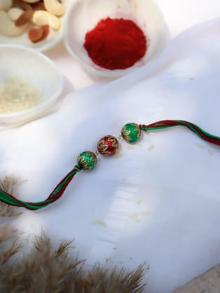 Ved Green Meenakari Rakhi-Green