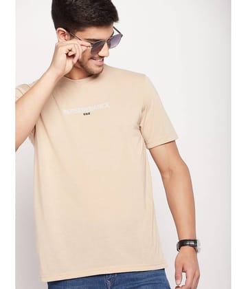UBX Pack of 1 Cotton Blend Regular Fit Men's T-Shirt ( Beige )
