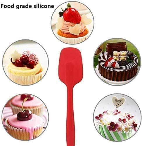 Femora Premium Silicone Spatula, Baking Spoon for Non Stick Cookware Heat Resistant Cake Spatula,11 Inch (Red)
