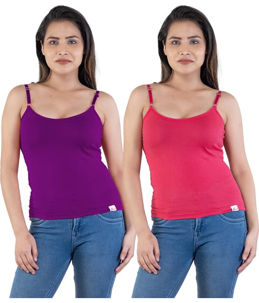 Renox Pack of 2 Cotton Slip ( Pink )