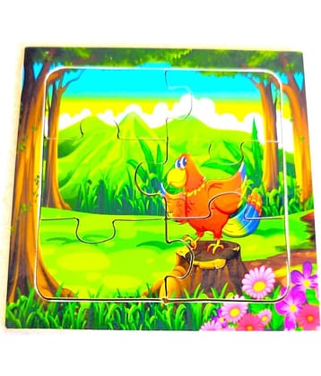 PETERS PENCE Wooden Multi-Color Small Board of BIRD PUZZLE and STORY CREATING  Board For Kids ( 6 x6 inches)