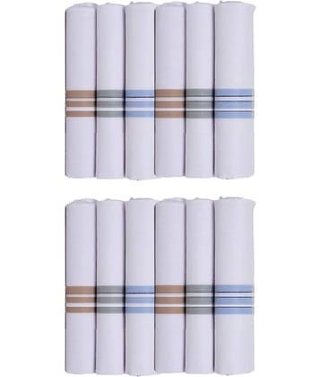 PENYAN - White Cotton Men's Handkerchief ( Pack of 12 )