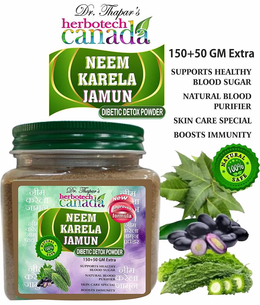 HERBOTECH CANADA Neem Karela Jamun Diabetes Care Powder Powder 200 gm