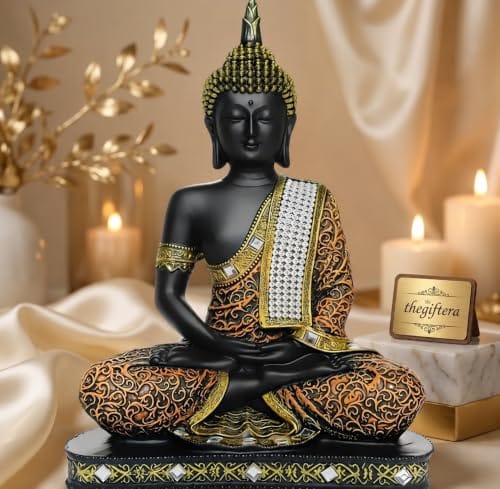 25 Centimetre Meditating Sitting Buddha Idol Statue showpiece Home Decor Decoration Items for Living Room and