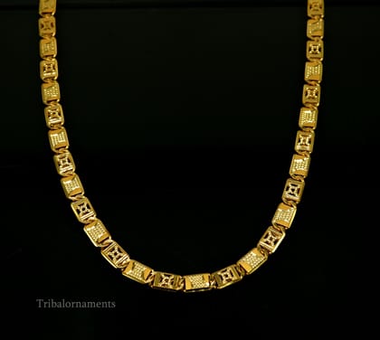 Vintage design Handmade Genuine 22 karat yellow gold gorgeous navabi chain stylish chain gifting royal jewelry from india ch259-18