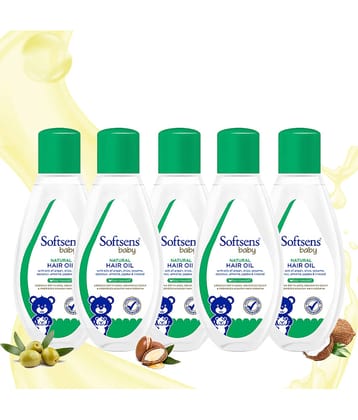Softsens Baby Natural Hair Oil Enriched With Natural Oils of Argan 100ml, Pack of 5