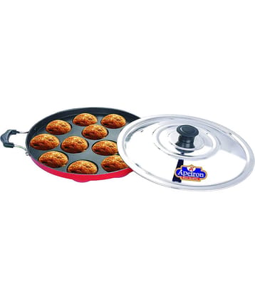 APEIRON Appam Red Non-Stick Aluminum Chetty Pan 24 cm 1000 mL