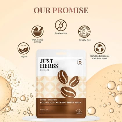 Coffee Sheet Mask with Cinnamon For Pollution Control