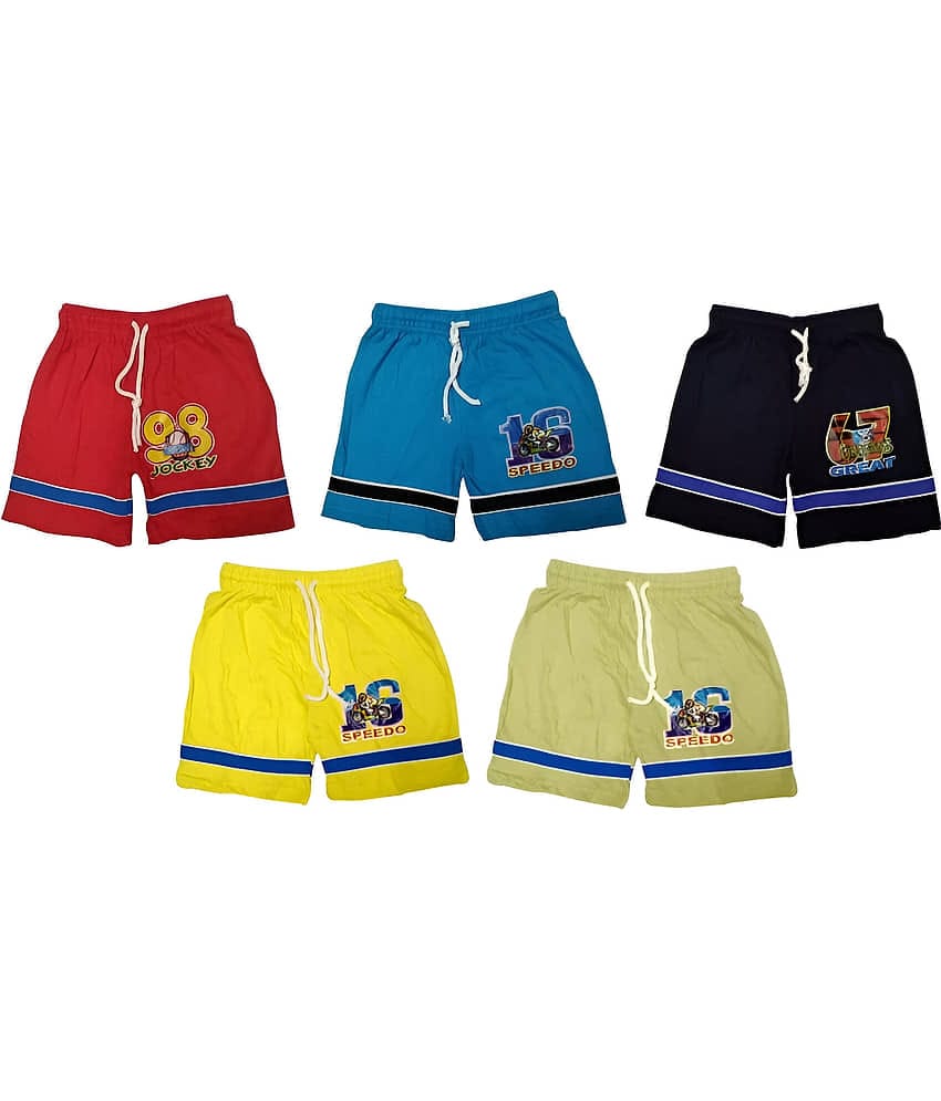 kaseera Pack of 5 Cotton Shorts For Boys ( Multicolor )