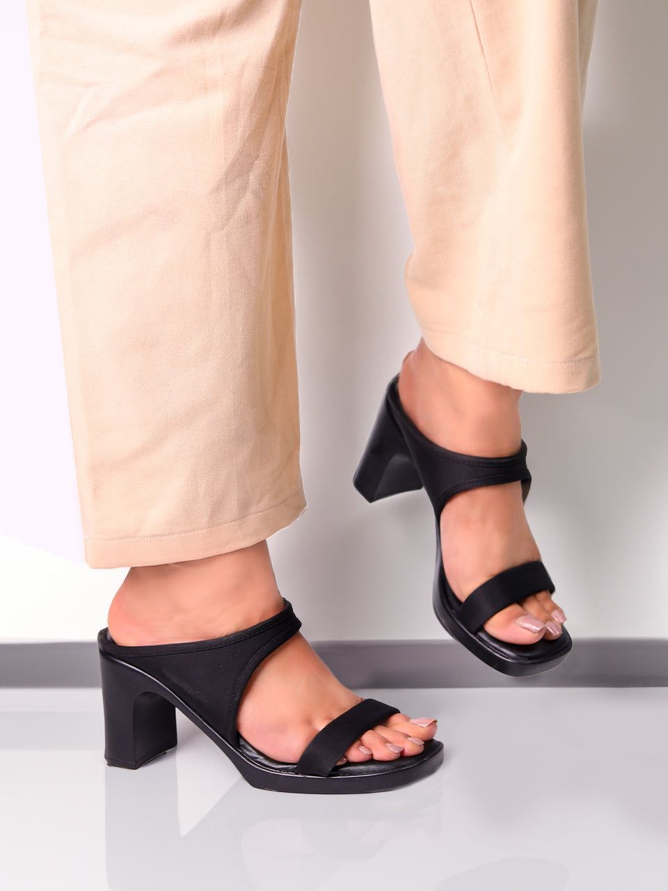 Darcy Black Block Heels-Heels / 36