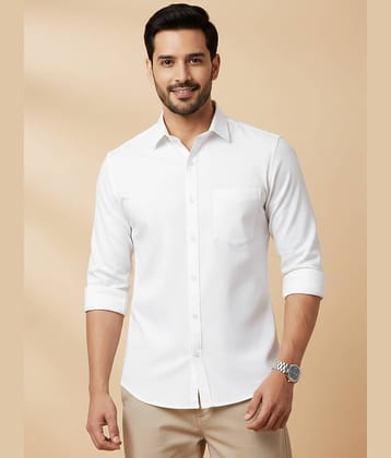 WEBRIC 100% Cotton Regular Fit Solids Full Sleeves Men's Casual Shirt - White ( Pack of 1 )