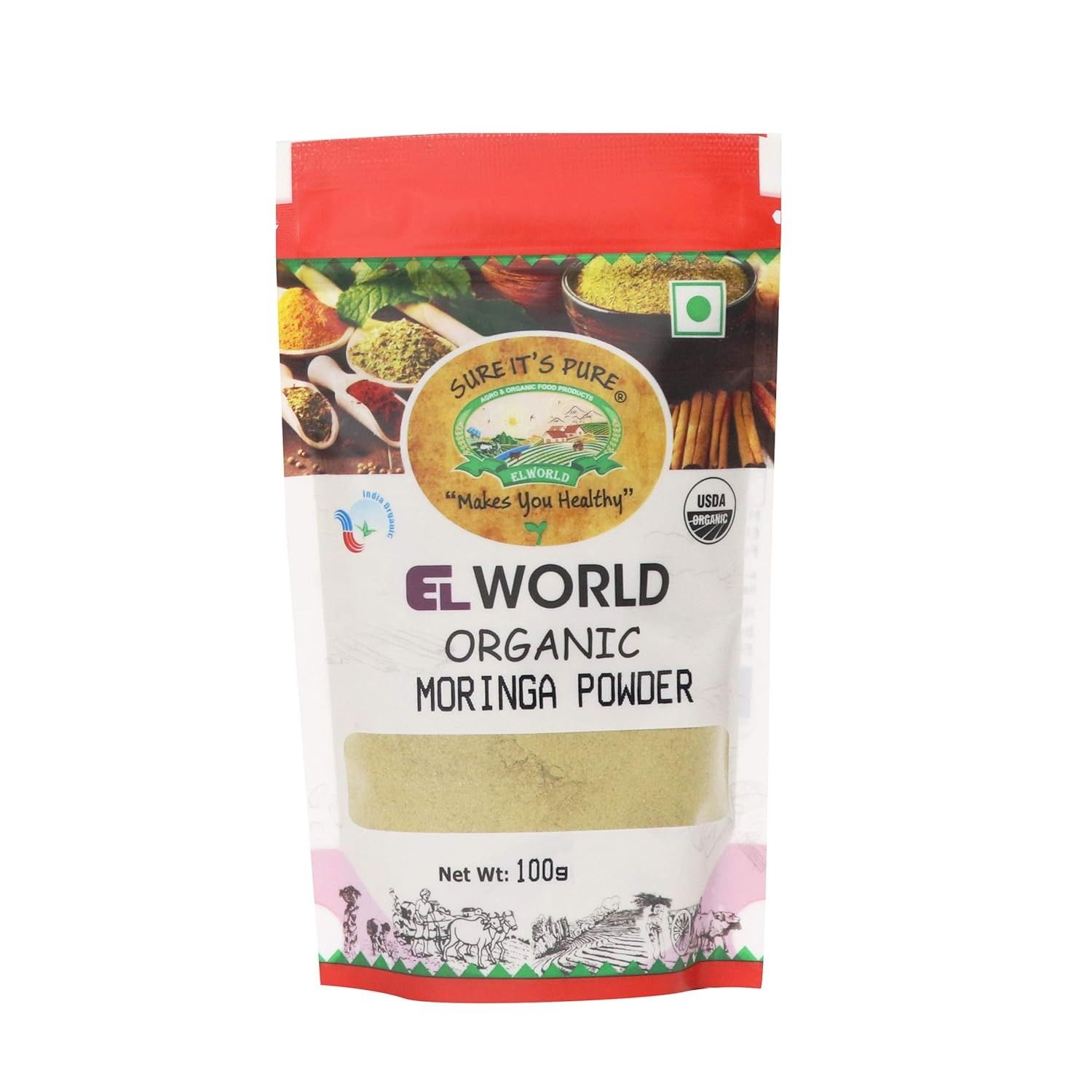 Elworld Agro & Organic Food Products Moringa Powder 100g