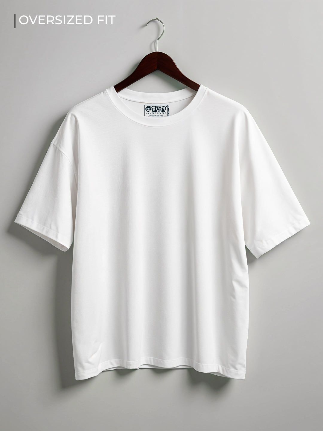Plain Oversized T-Shirt-White / S