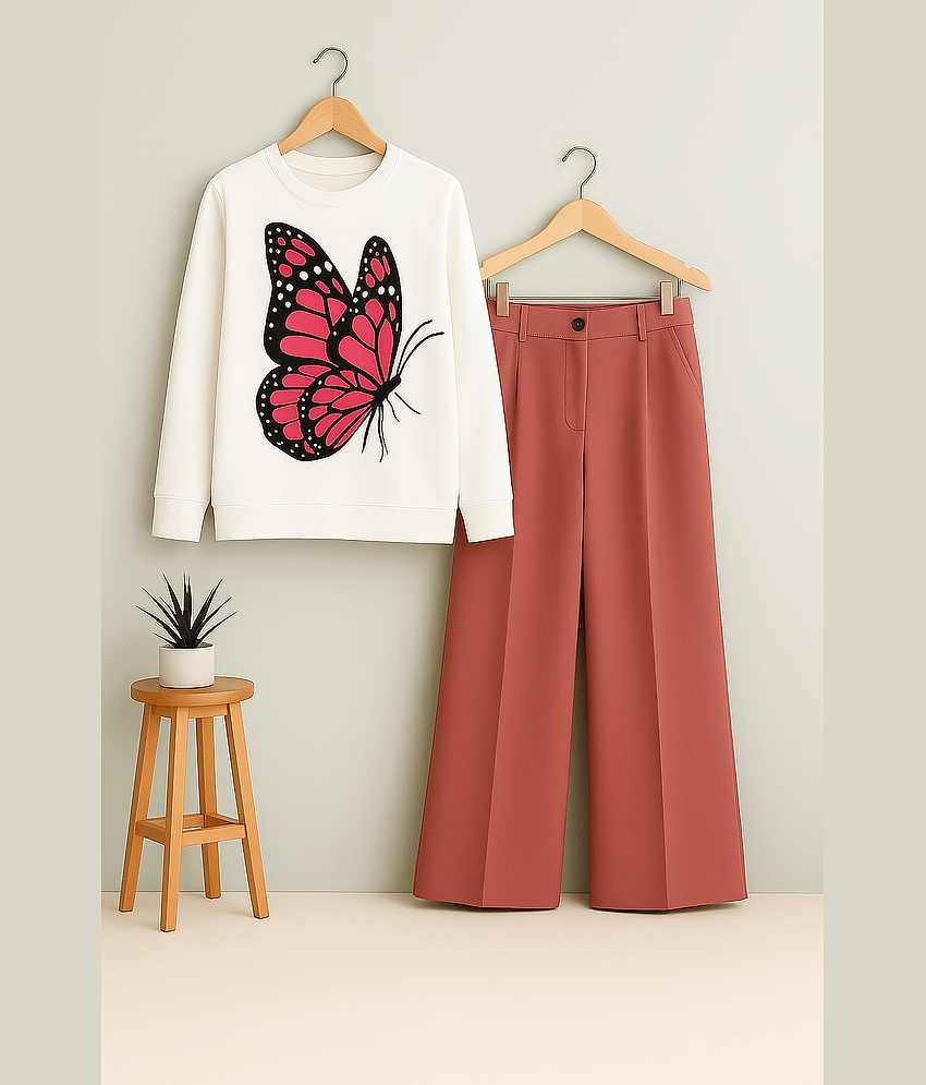 TarrenT HunT Pack of 1 Girls Cotton Blend T-shirt & Pants ( Pink )