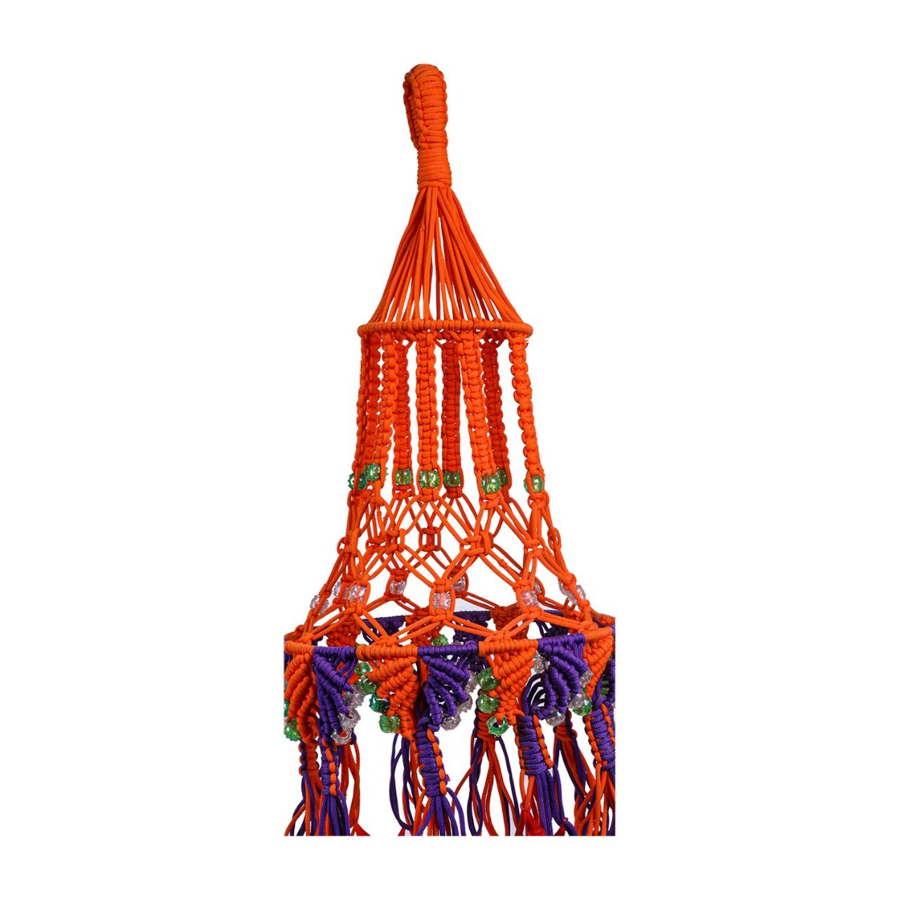 Handmade 3-Layer,12x48 cm, Artificial Beads Jhumar for Pooja, Marriages, Diwali, Eid, Muharram-Blue (Pack of 1)