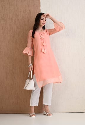 Oyster Kurta Pant Set-M