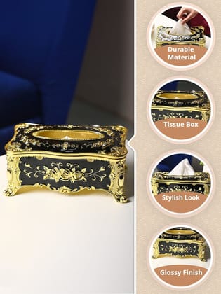 Black Chic Tissue Box - Rectangle Shape