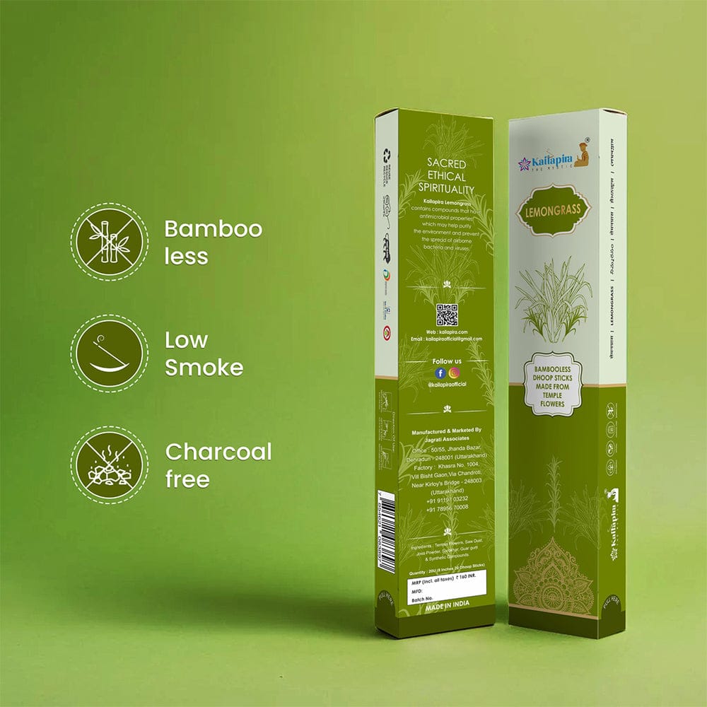 Kailapira Agarbatti Lemongrass Incense Sticks Premium Dhoop Batti, Incense Sticks 20U