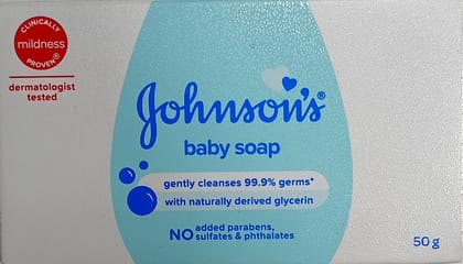 Johnson baby soap gentle cleanses 99.9% germs 50 g