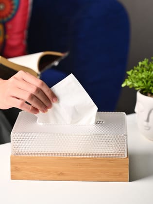 Transparent Sleek Tissue Box - Rectangle Shape