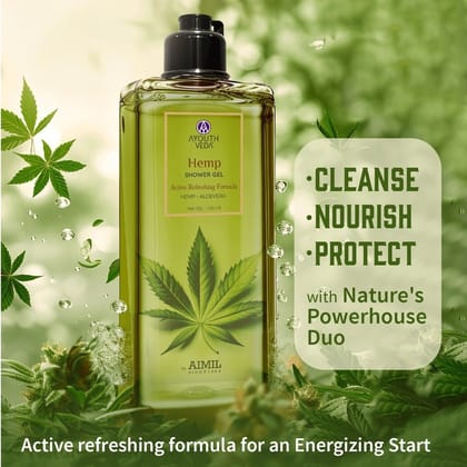 Ayouthveda Hemp Shower Gel 250ml – Nourishing & Refreshing Body Cleanser with Natural Hemp Extract for Soft, Healthy Skin 