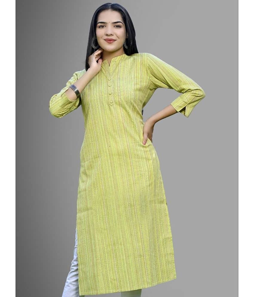 QuaClo - Green Cotton Women's Straight Kurti ( Pack of 1 )
