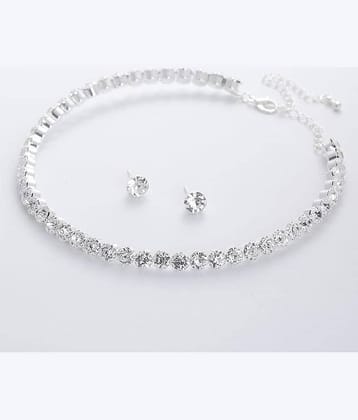 Rhosyn Silver Alloy Necklace Set ( Pack of 1 ) Rhosyn Silver Alloy Necklace Set ( Pack of 1 )