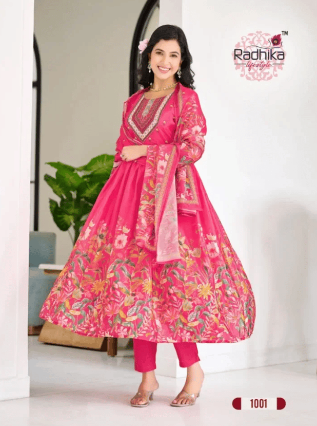 Guzarish Radhika Lifestyle Chinon Readymade Anarkali Suits