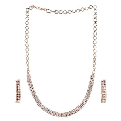 Off-White Rose-Gold Plated AD Studded Handcrafted Jewellery