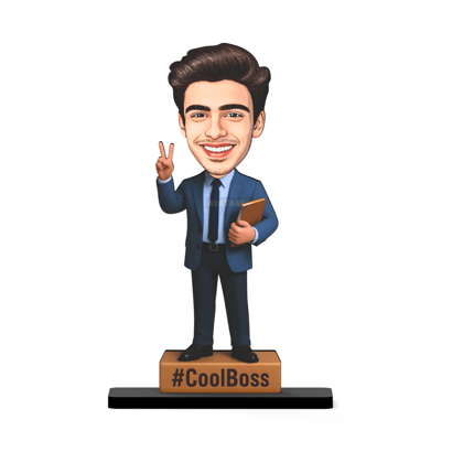 Avataar Studio Personalized Gift for Friends, Sister, Brother, BFF, Girlfriend, Boyfriend Character Caricature Photo Frame Unique Design Customized Gift for Friends & Family (CoolBoss - 1)-7 INCHES