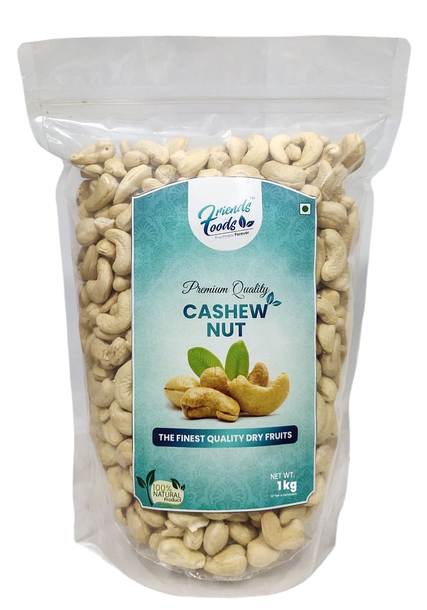 Friends Foods 100% Natural & Crunchy Premium Whole Cashews (kaju), Nutritious & Delicious Nuts, High Fiber, Rich In Protein, 1 kg Pack, Pack of 1