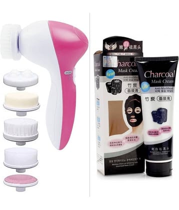 Adbeni Face Mask Charcoal With Face Massager-GC651 Makeup Kit no.s Pack of 2