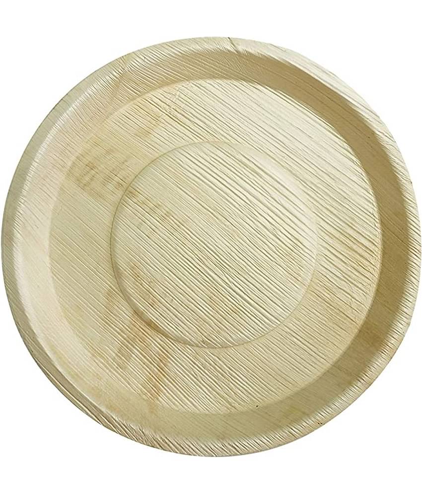 Agri Club Areca Leaves Round Disposal Plate 8 inch (Set of 25)