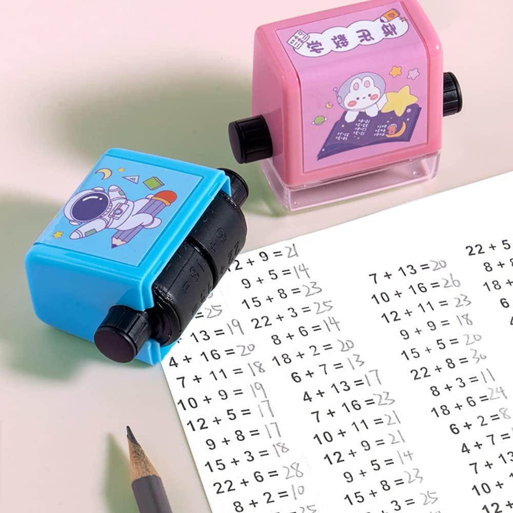 Roller Design Digital Teaching Stamp, Math Stamps Practice Tools Within 100 Supplies Educational for Preschool All Arithmetic (1 Pcs)-Multiplication/ Division Pack of 2